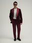 Double-Breasted Velvet Jacket in Burgundy