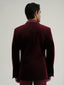 Double-Breasted Velvet Jacket in Burgundy