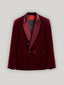 Double-Breasted Velvet Jacket in Burgundy