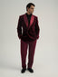 Burgundy Lightweight Wool Evening Trousers